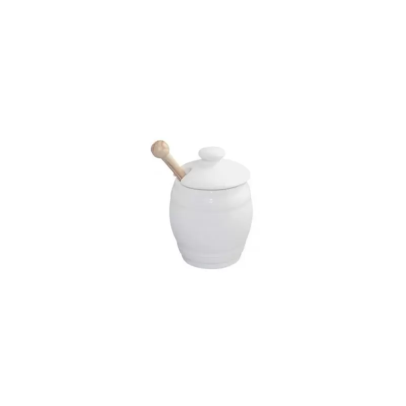 Revol Les Essentiels Collection Mustard Pot With Spatula - White - Set of 4 pcs