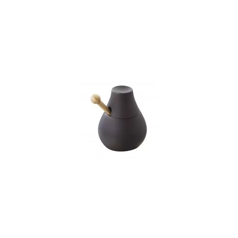 Revol Likid Collection Mustard Pot With Spatula 15 cl - Slate - Set of 4 pcs