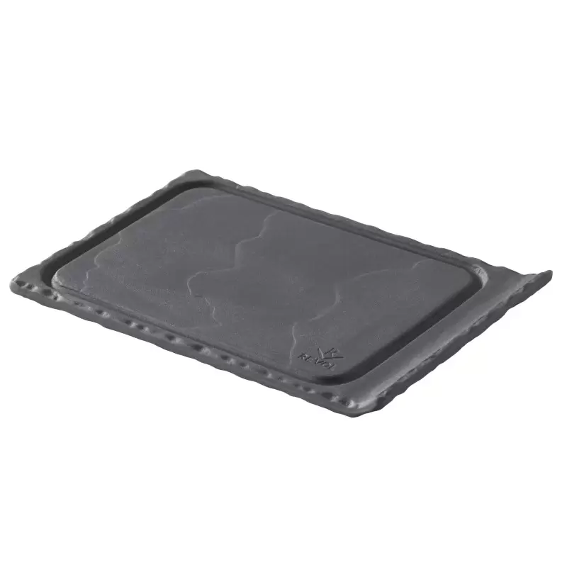 Revol Basalt Collection Small Grooved Tray 11.5X8 cm - Matt slate style - Set of 6 pcs