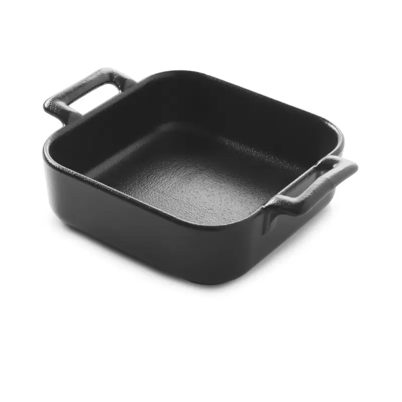 Revol Belle Cuisine Collection Individual Square Dish 13 cm 35 cl - Cast iron style - Set of 4 pcs