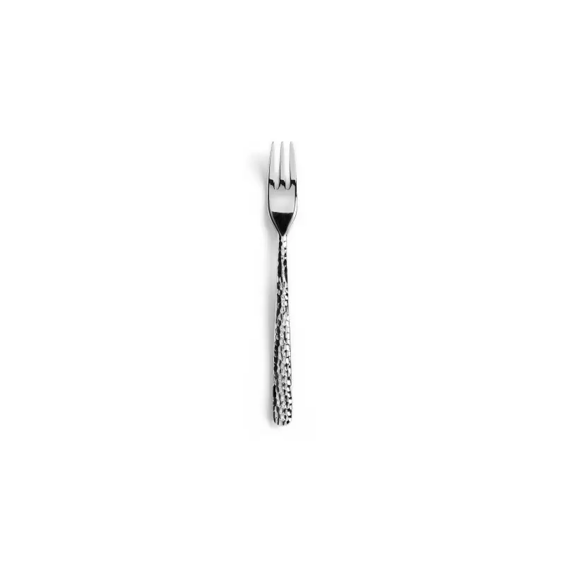 Revol Courchevel Collection Oyster - Canapes Fork - 18/10 hammered stainless steel - Set of 12 pcs