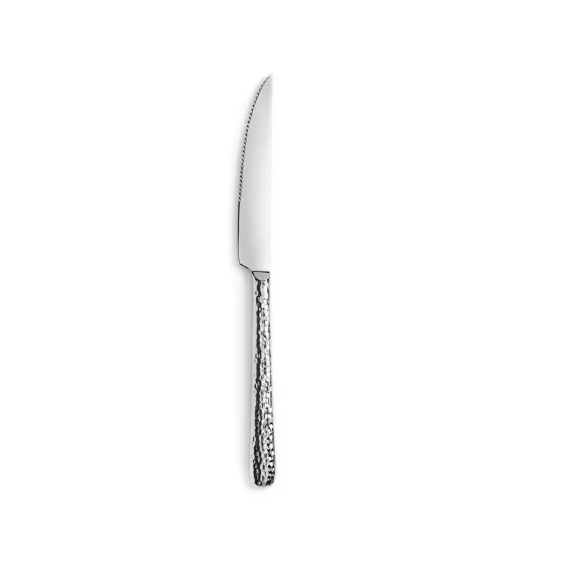 Revol Courchevel Collection Steak Knife - 18/10 hammered stainless steel - Set of 12 pcs