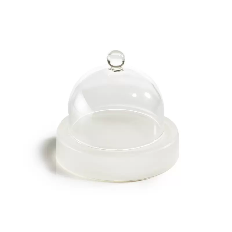 Revol ICE Collection Butter Dish With Glass Dome - Nacryl White - Set of 6 pcs