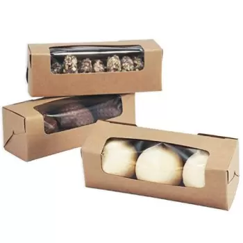 Kraft Golf Ball Classic Chocolate Truffles Window Boxes 4.875'' x 1.625'' x 1.625'' - Pack of 50 pcs