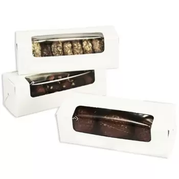 White Golf Ball Classic Chocolate Truffles Window Boxes 4.875'' x 1.625'' x 1.625'' - Pack of 50 pcs