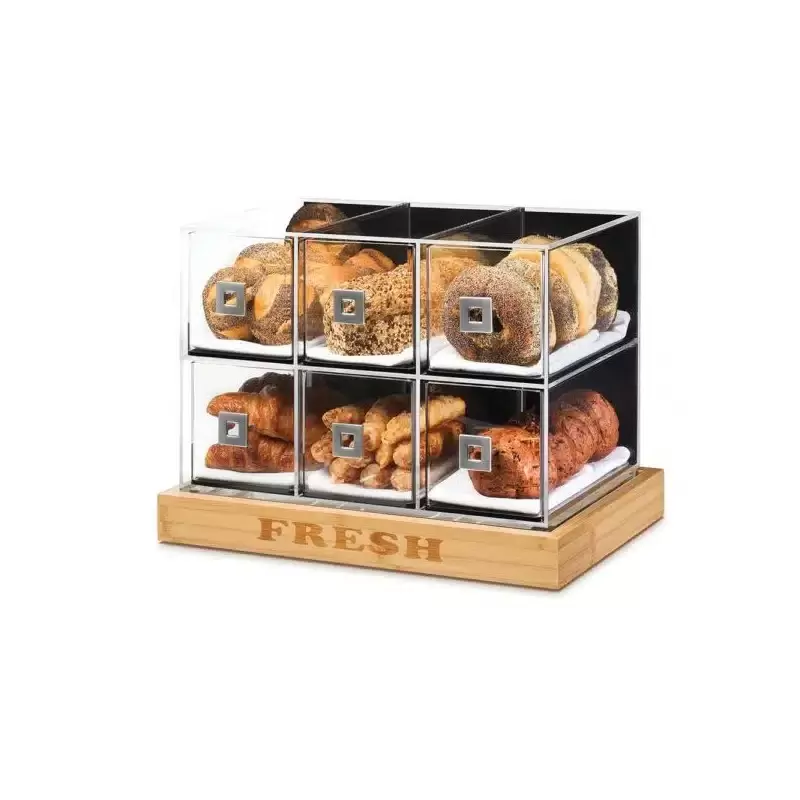 Rosseto Six Drawer Bakery Case with "FRESH" Bamboo Base - 1 Piece - 21 x 13.63 x 15.38 In.