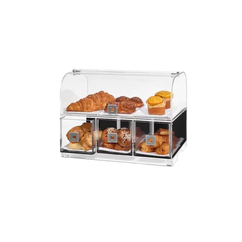 Rosseto Dome Bakery Case with Three Drawers and Three Row Divider Tray - 1 Piece - 19 x 12.63 x 14.88 In.