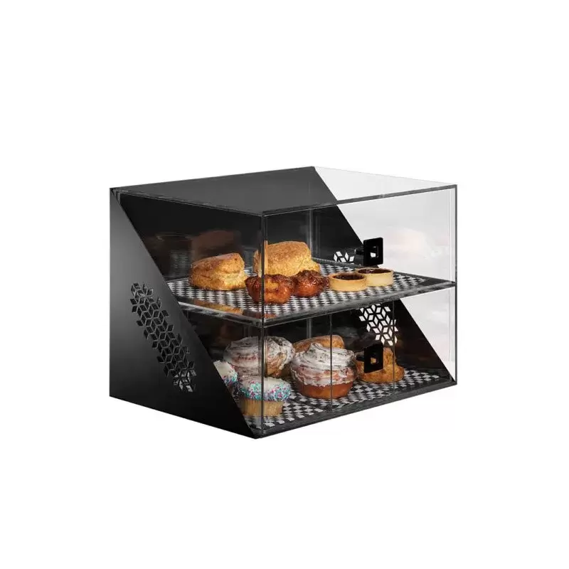 Rosseto Mosaic Wide Two Drawer Black Matte Bakery Case - 1 Piece - 17.63 x 12.75 x 12.5 In.