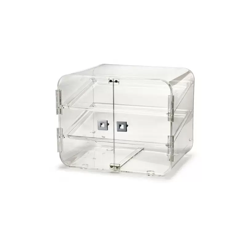 Rosseto Lucid Large Square Acrylic Bakery Box with Two Trays - 1 Piece - 19 x 15.13 x 15.13 In.