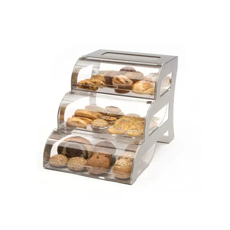 Rosseto Three-Tier Bakery Case with Stainless Steel Frame - 1 Piece - 15.4 x 23.5 x 15.75 In.