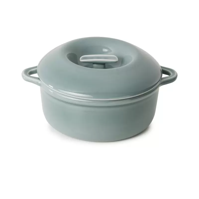 Revol Bombance Collection Round Cocotte 19 cm Oven With Porcelain Lid - Cloud Grey