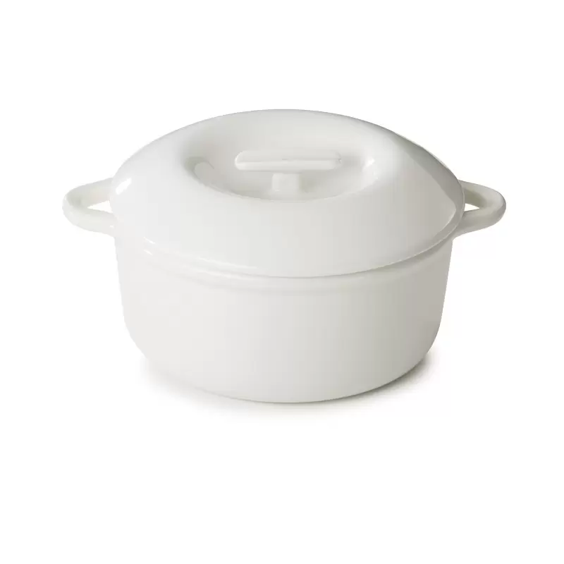 Revol Bombance Collection Round Cocotte 22 cm Oven With Porcelain Lid - Alabaster white