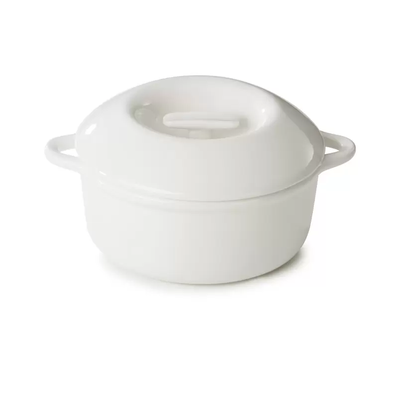 Revol Bombance Collection Round Cocotte 19 cm Oven With Porcelain Lid - Alabaster white