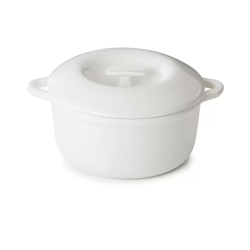 Revol Bombance Collection Round Cocotte 26 cm Oven With Porcelain Lid - Alabaster white