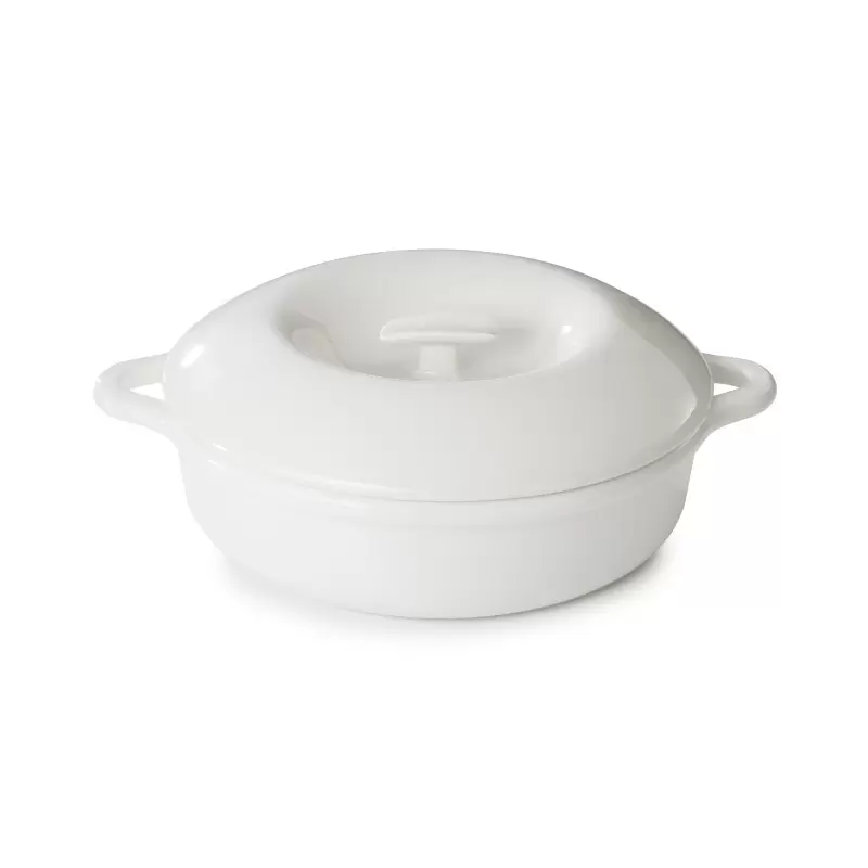 Revol Bombance Collection Round Cocotte 31 cm Induction With Porcelain Lid - Alabaster white Induction