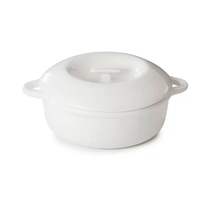 Revol Bombance Collection Round Cocotte 29 cm Induction With Porcelain Lid - Alabaster white Induction