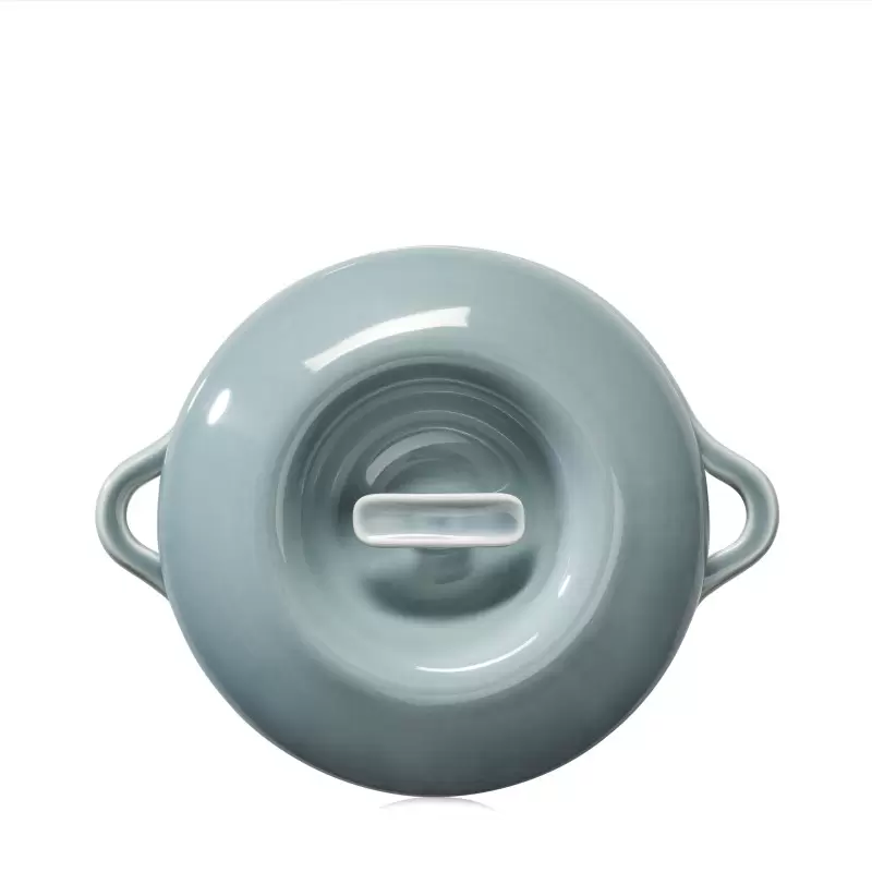 Revol Bombance Collection Porcelain Lid For Cocotte 19 cm Induction Oven - Cloud Grey