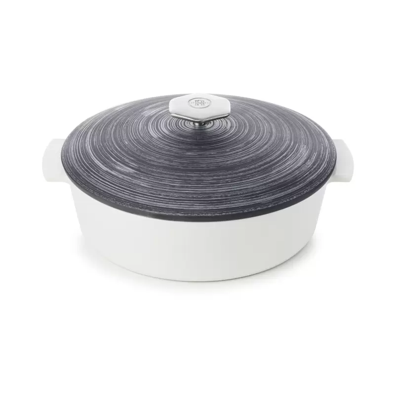 Revol Revolution 2 Collection Shallow Cocotte 11''/28 cm - Matt slate style Induction Crescendo argent