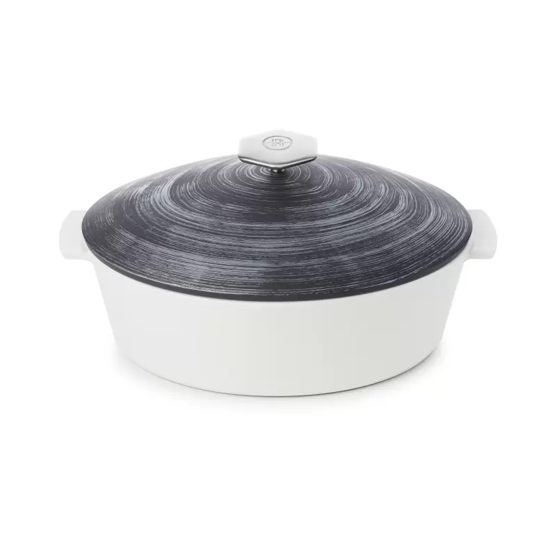 Revol Revolution 2 Collection Oval Cocotte 12.75''/32.5 cm - Matt slate style Induction Crescendo argent