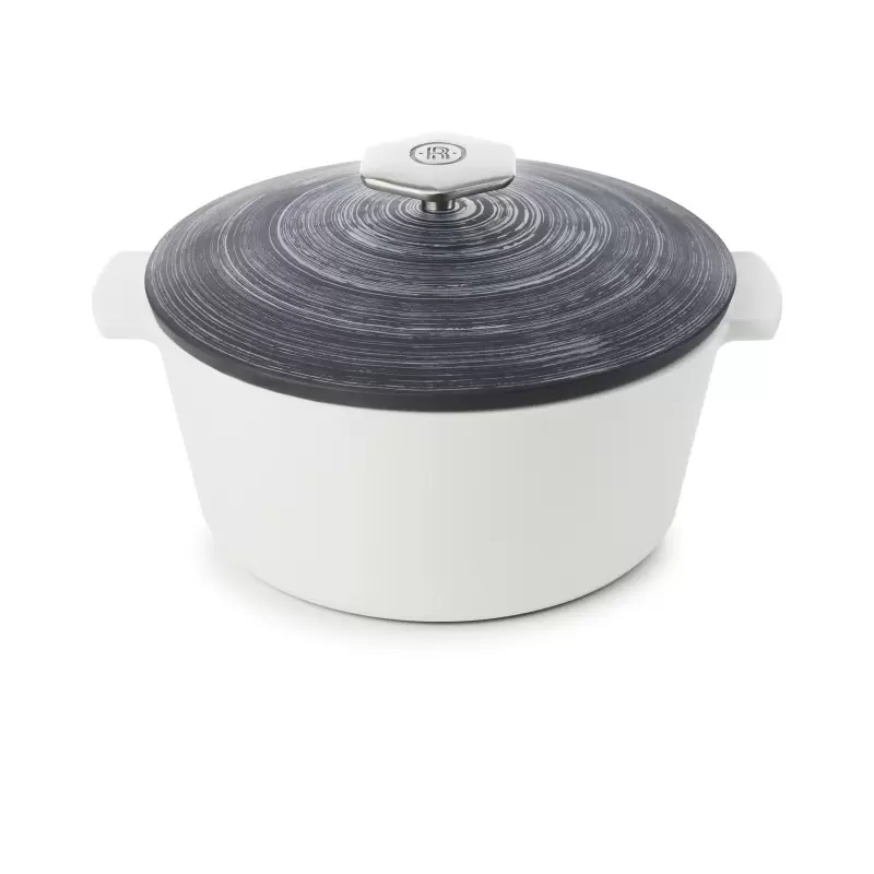 Revol Revolution 2 Collection Round Cocotte 9''/22 cm - Matt slate style Induction Crescendo argent