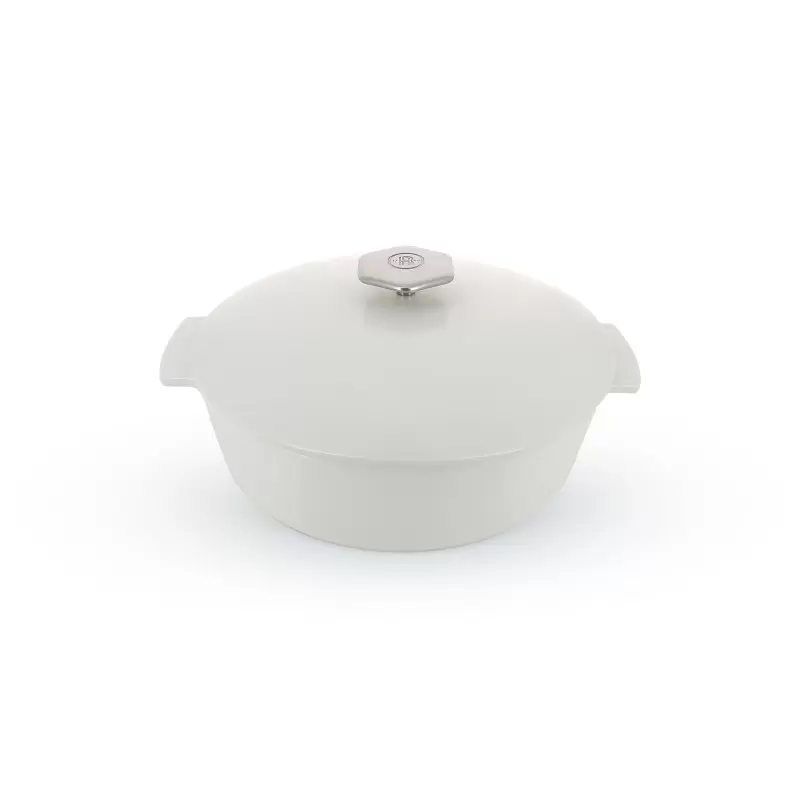 Revol Revolution 2 Collection Shallow Cocotte 11''/28 cm - Satin white Induction