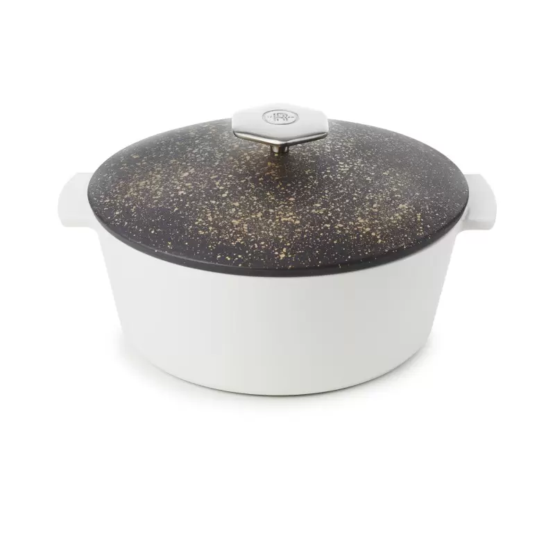 Revol Revolution 2 Collection Round Cocotte 10.25''/26 cm - Matt slate style Induction Cosmos gold