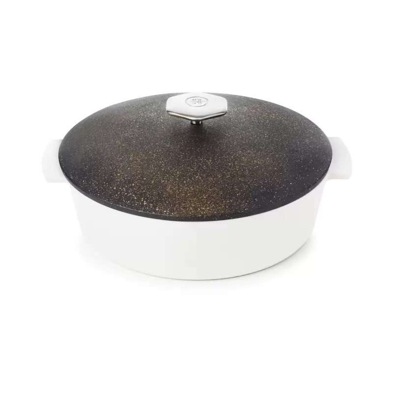 Revol Revolution 2 Collection Shallow Cocotte 11''/28 cm - Matt slate style Induction Cosmos gold