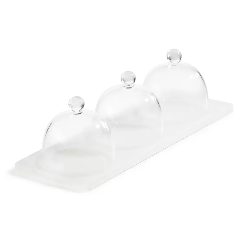 Revol SWEETIE Collection Tray With 3 Domes - Nacryl White - Set of 6 pcs