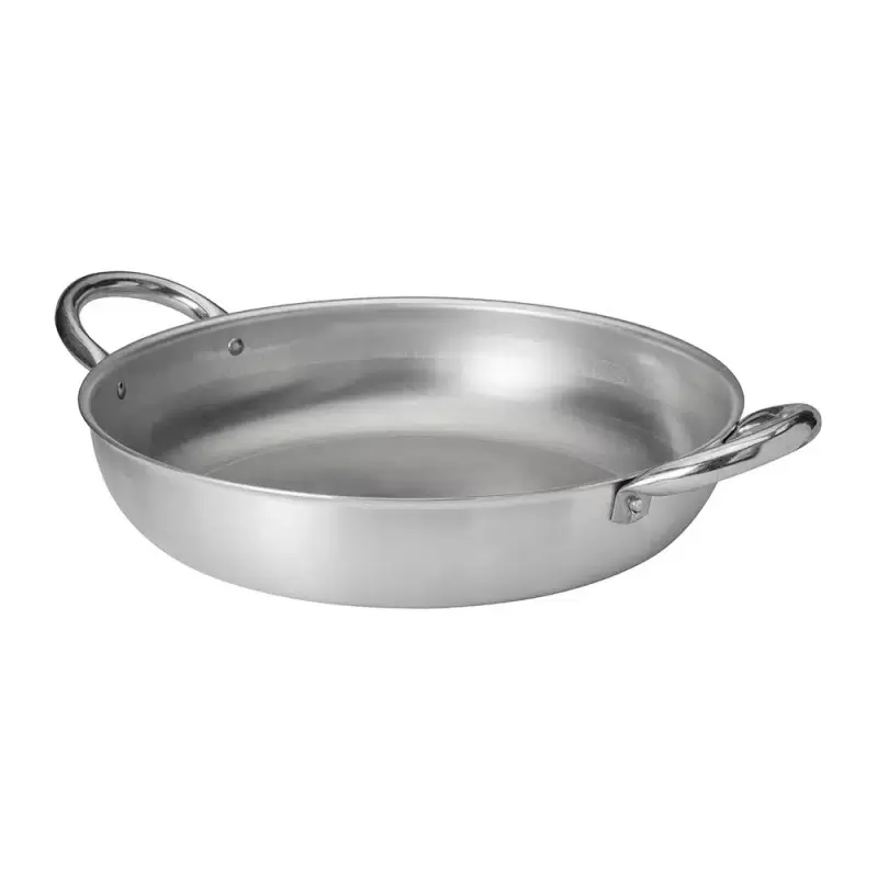 Rosseto Cooklite Natural Auminum - Skillet with Handles - 5.3 QT - Set of 3 - 17.5 x 12.5 x 2.75 In.