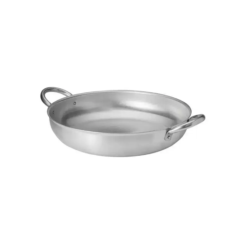 Rosseto Cooklite Natural Aluminum - Skillet with Handles - 6 QT - Set of 3 - 18.5 x 14.25 x 3 In.