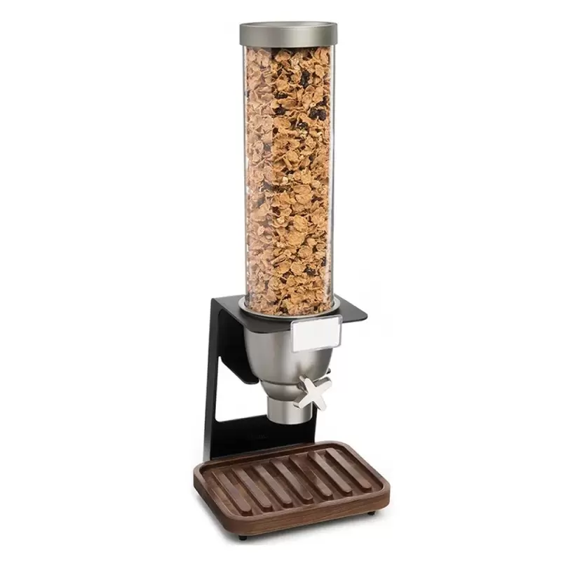 Rosseto EZ-SERV 1.3 Gal. 1-Container Tabletop Dispenser with Walnut Tray - 1 Piece - 9.75 x 10 x 26.25 In.