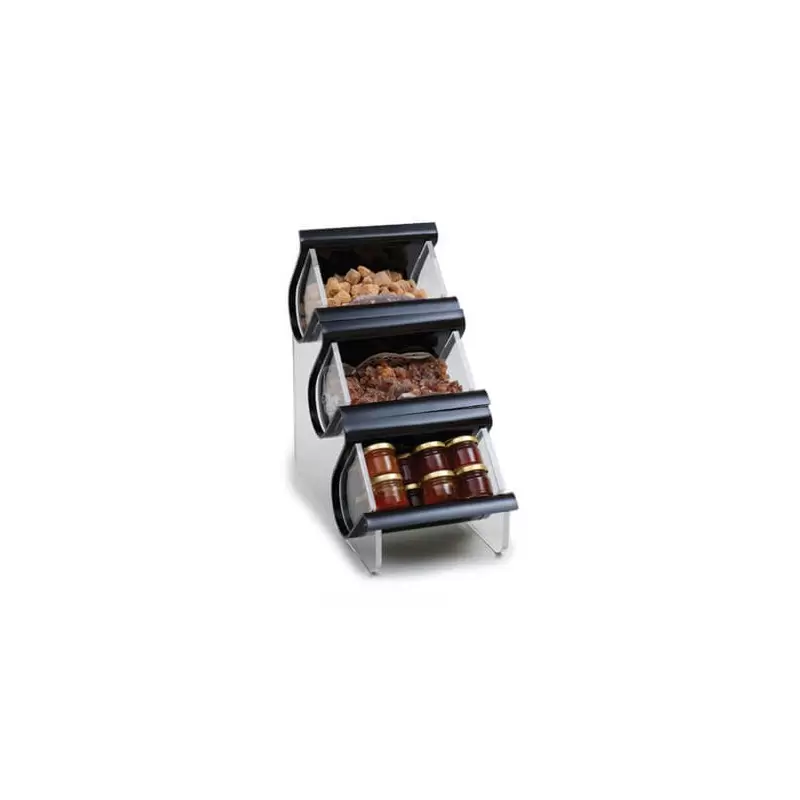 Rosseto EZ-Organizer 3 Compartment Black Acrylic Single Unit - 1 Piece - 7.38 x 14.75 x 14.75 In.