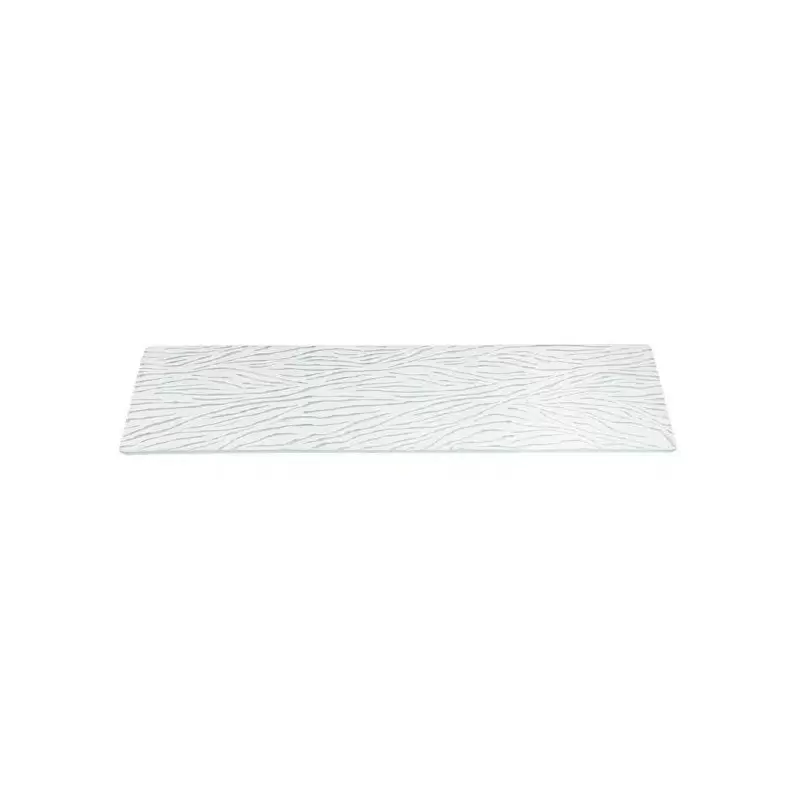 Rosseto Currente White Narrow Rectangle Handmade Glass Surface - 1 Piece - 31x7.9x0.4 In.