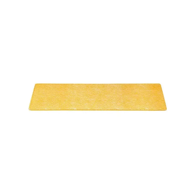 Rosseto Foglia Mustard Narrow Rectangle Handmade Glass Surface - 1 Piece - 31x7.9x0.4 In.