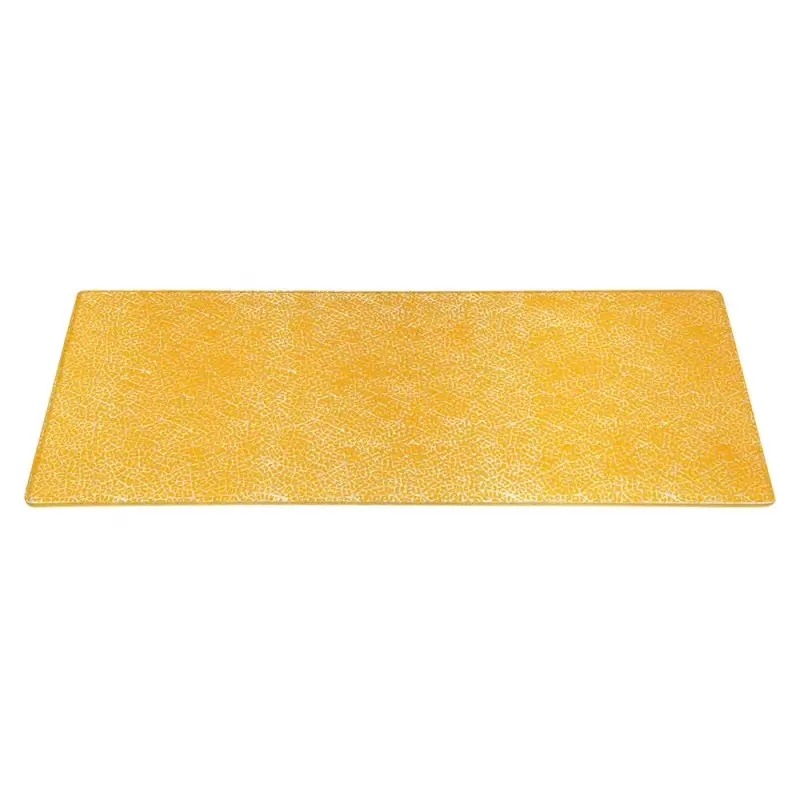 Rosseto Foglia Mustard Wide Rectangle Handmade Glass Surface - 1 Piece - 31x11.8x0.4 In.