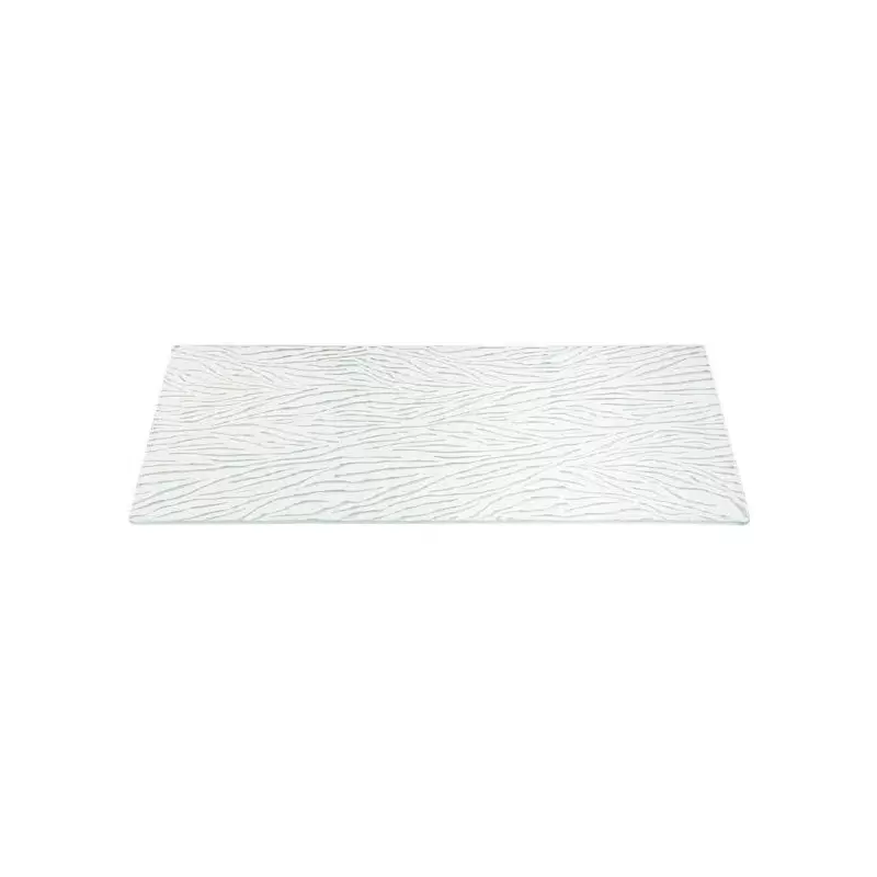 Rosseto Currente White Wide Rectangle Handmade Glass Surface - 1 Piece - 31x11.8x0.4 In.