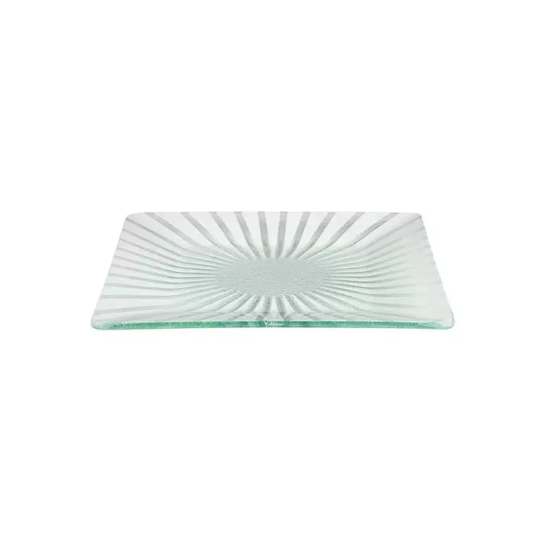 Rosseto Stelo White 14" Square Handmade Glass Platter - 1 Piece - 13.8x13.8x1.2 In.