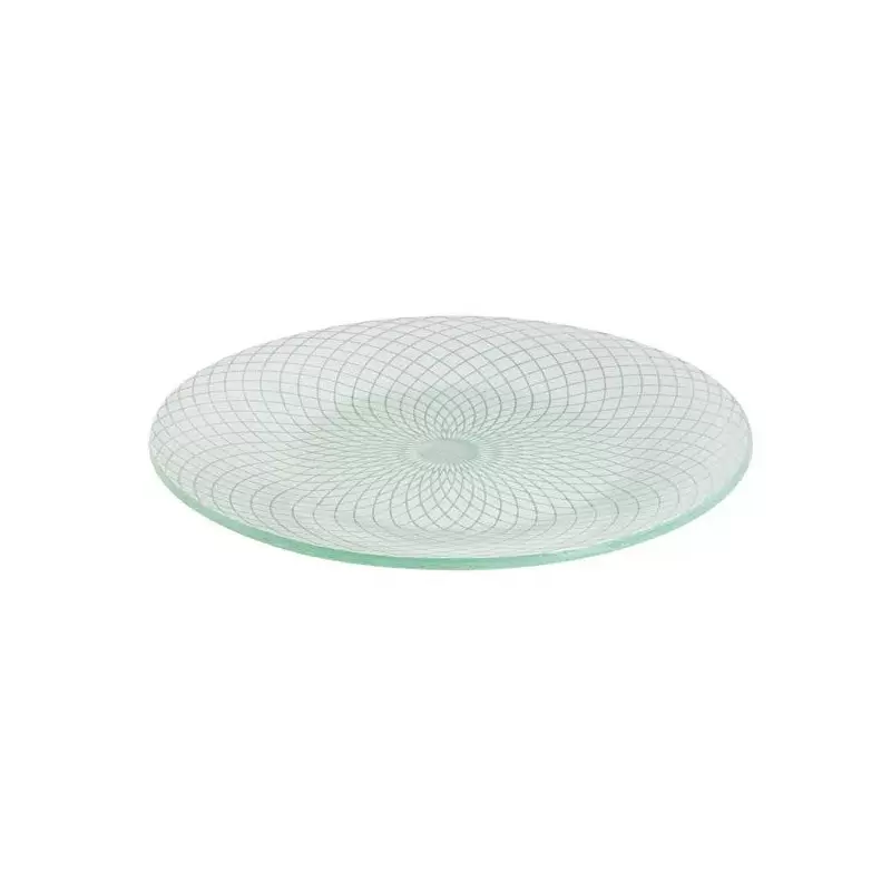 Rosseto Spiro White 15.6" Round Handmade Glass Platter - 1 Piece - 15.6x15.6x1.2 In.