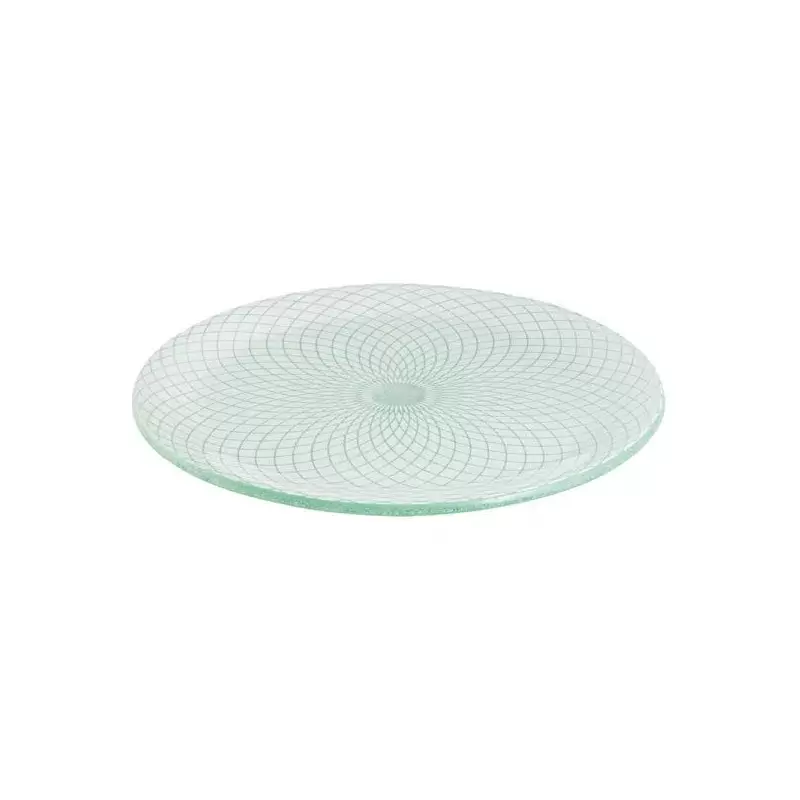 Rosseto Spiro White 13" Round Handmade Glass Platter - Set of 2 - 12.8x12.8x0.7 In.