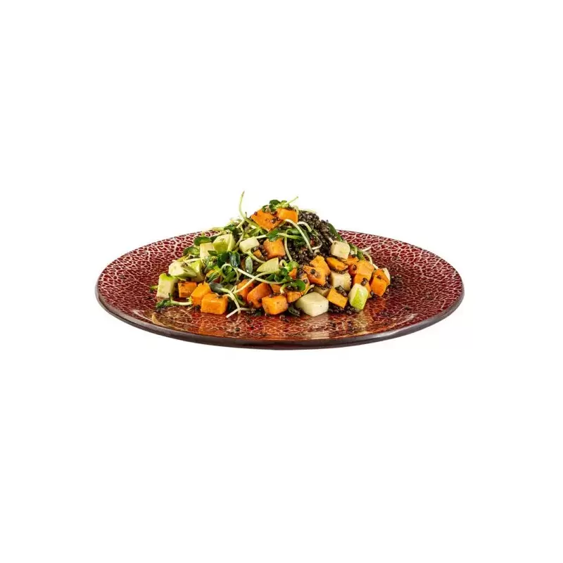 Rosseto Foglia Cognac 13" Round Handmade Glass Platter - Set of 2 - 12.8x12.8x0.7 In.