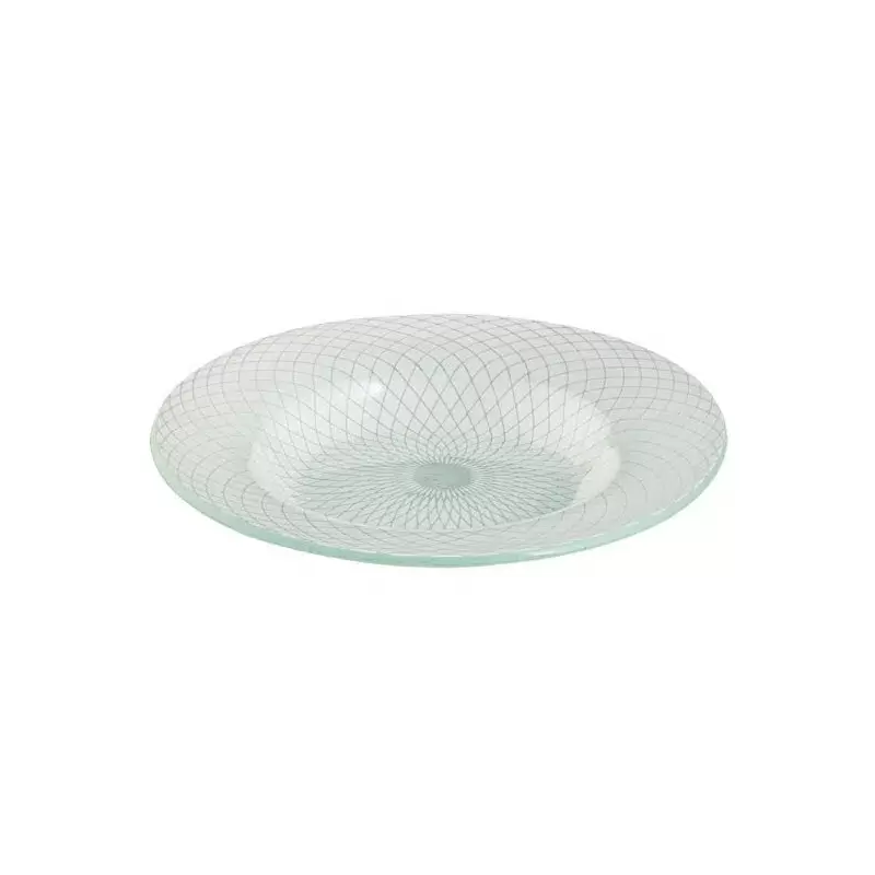 Rosseto Spiro White 15.4" Round Wide Rim Handmade Glass Bowl - 1 Piece - 15.4x15.4x2.2 In.