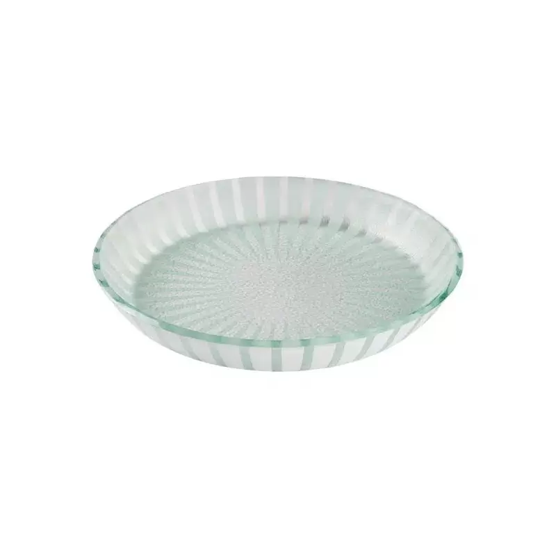 Rosseto Stelo White 14" Round Shallow Handmade Glass Bowl - Set of 2 - 14.2x14.2x2.2 In.