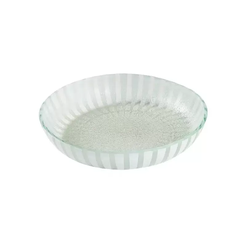 Rosseto Stelo White 11" Round Shallow Handmade Glass Bowl - Set of 2 - 10.8x10.8x1.8 In.