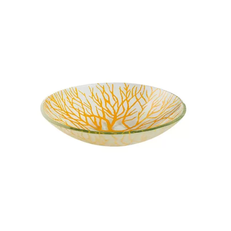 Rosseto Radici Mustard 11" Round Handmade Glass Bowl - Set of 2 - 10.8x10.8x2.6 In.