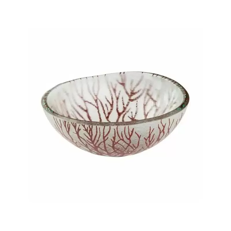 Rosseto Radici Cognac 8" Round Handmade Glass Bowl - SET of 3 - 7.9x7.9x3 In.