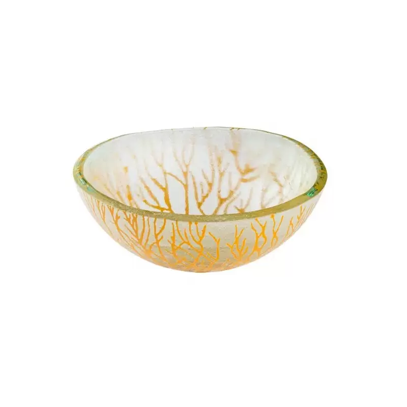 Rosseto Radici Mustard 8" Round Handmade Glass Bowl - SET of 3 - 7.9x7.9x3 In.