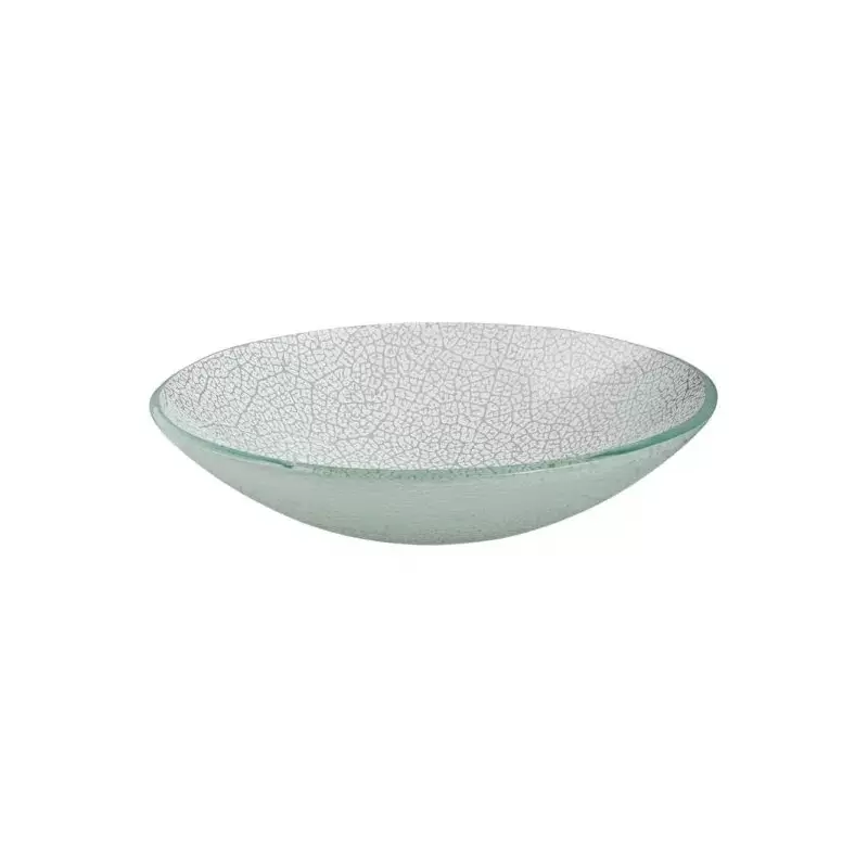 Rosseto Foglia White 14" Round Handmade Glass Bowl - 1 Piece - 14.2x14.2x3.1 In.