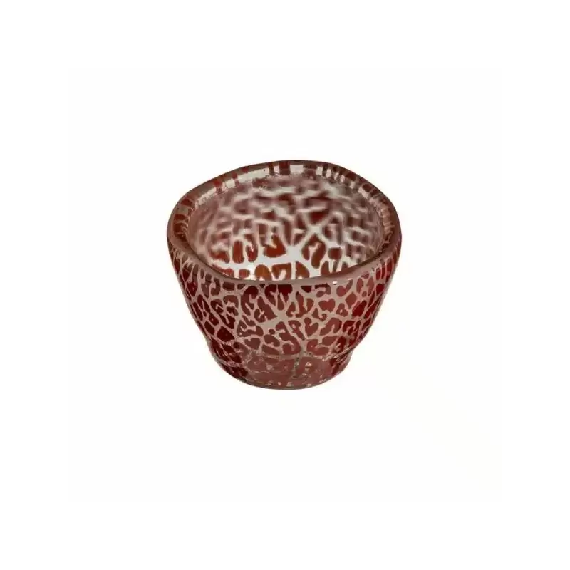 Rosseto Foglia Cognac Mini Round Deep Narrow Handmade Glass Bowl - Set of 12 - 3.3x3.3x2.8 In.