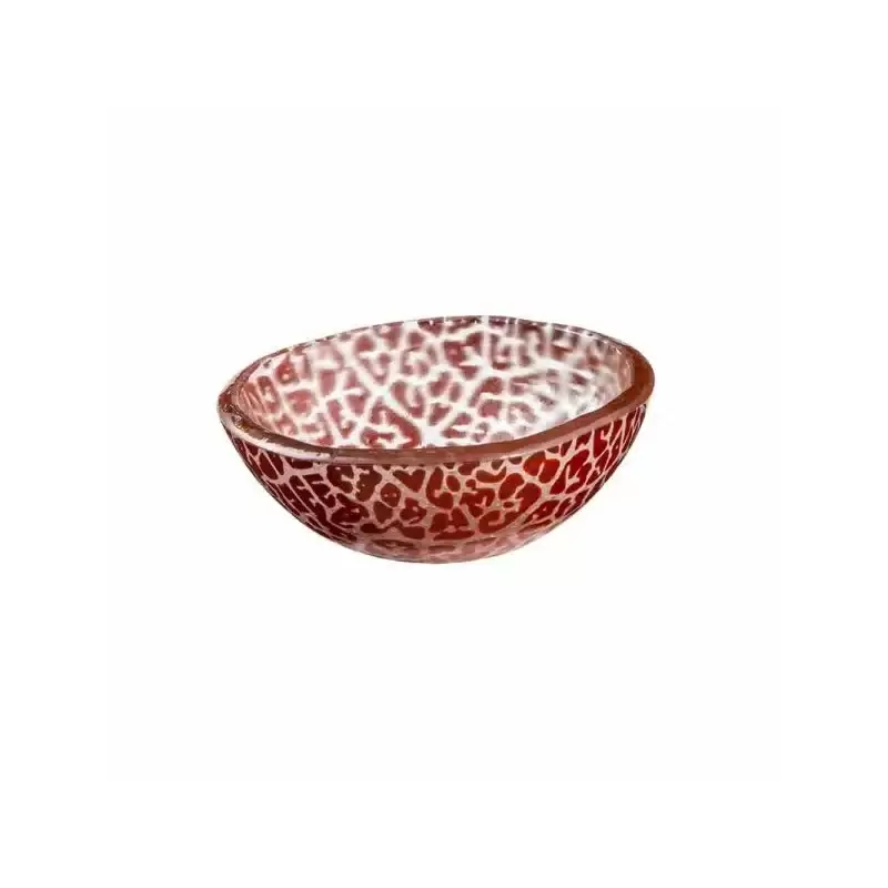 Rosseto Foglia Cognac Mini Round Deep Handmade Glass Bowl - Set of 12 - 3.5x3.5x1.4 In.