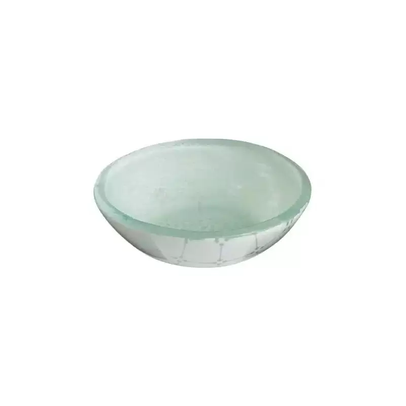 Rosseto Zenit White Mini Round Shallow Handmade Glass Bowl - Set of 12 - 4.1x4.1x1.2 In.